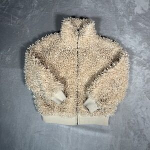 Apiece Apart Faux Fur Teddy Bomber Jacket Women’s M Cream Beige Full Zip